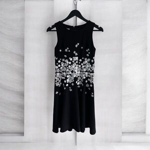 Maggy London Black Dress with White Floral Pattern